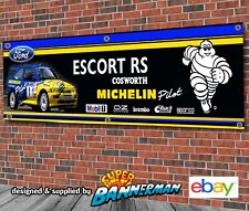 Striscione auto rally Ford Escort RS Cosworth Michelin per garage, officina, GRANDE