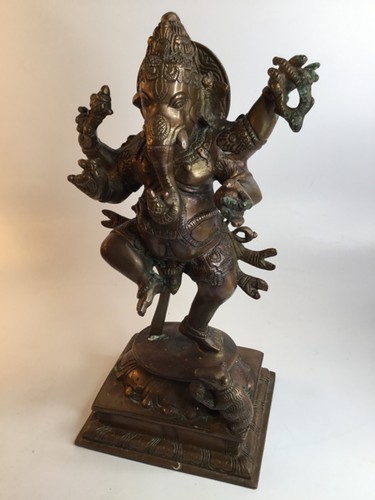 Antica statua ganesha bronzo - statua,