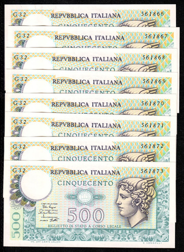 Lotto banconote italiane 500 - 8,