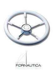 VOLANTE RUOTA TIMONE 5 RAZZE INOX E POLIURETANO Ø350 MM - PER BARCA GOMMONE