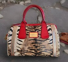 BORSA DONNA ROCCOBAROCCO BAULETTO VERNICE ROSSO TIGRATO. ORIGINALENUOVA. DUSTBAG