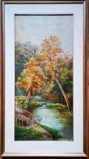 Olio su tela Paesaggio