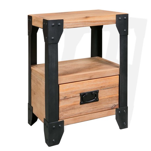 Comodino acciaio legno - acciaio,