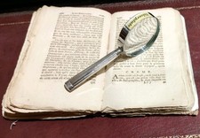 Antica lente ingrandimento - Manico In   Sheffield inglese decorato Circa 1900 