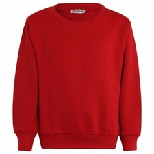 Bambini Unisex Rosso Maglione Tinta Unita Scout Scuola Uniforme Cardi Felpa 5-13