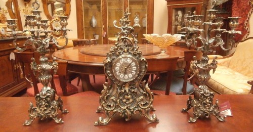 Trittico orologio candelabri - orologio,