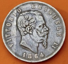 5 LIRE 1864 N AUTENTICA