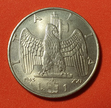 1 lira 1943 impero - anno XXI