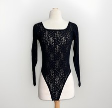 Body nero a maniche lunghe in