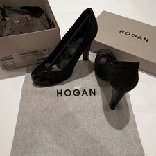 Hogan Black Suede Patent Toe