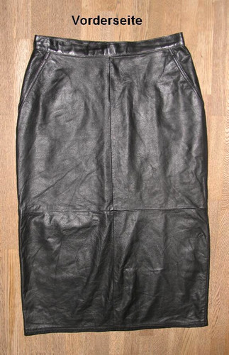 Gonna pelle nera slim - pelle,