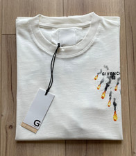T-shirt uomo XXL Givenchy cotone stampa grafica vestibilità rilassata bianca casual basic