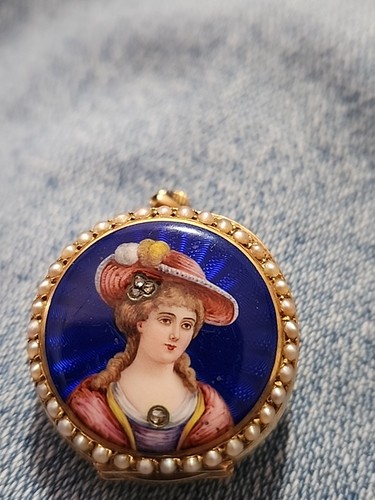 Swiss 18k blue - enamel, and