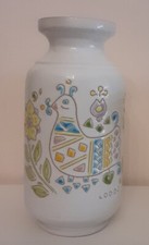 Vaso Ceramica Loddo Dorgali Decoro Pavoncella Sarda