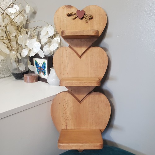 Scaffale cuore legno - vintage, 3