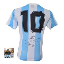 Maglia maglia Diego Maradona firmata/autografata Argentina 1986 Mondiali PROOF
