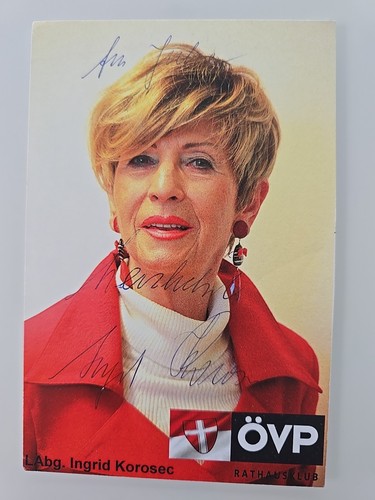 Ingrid korosec övp autografo - korosec,
