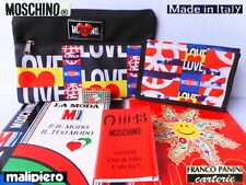 ?☮ MOSCHINO Vintage 1990 Love Peace Portafoglio Astuccio Quaderni Rubrica Gomma
