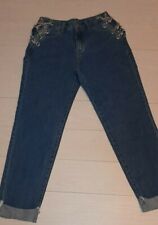 Shein Jeans  Donna Stile Mommy Vintage retrò in Denim Vita Alta Catena laterale 