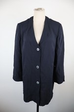 LUISA SPAGNOLI GIACCA BLAZER DONNA TG 48 WOMAN VINTAGE JACKET SETA BLU