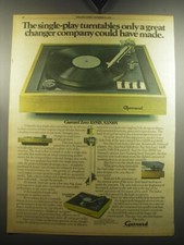 Pubblicità Giradischi Garrard