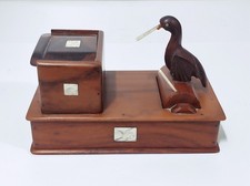 Portasigarette vintage porta sigarette uccello in legno antico da collezione