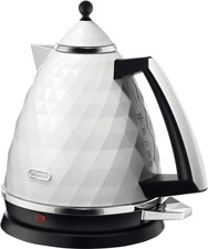 De'Longhi KBJ3001.W Brillante sfaccettato Jug Kettle, 3 Kilowatt - Bianco