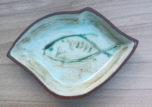 Piatto smaltato vintage metà