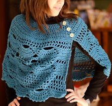 Coprispalle donna, cappa collo sciarpa bolero poncho, Cotone e lana merino 50%