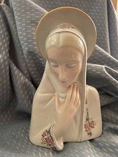 Statua Madonna Maria Vergine Orante Ceramica Dipinta A Mano Ronzan Torino