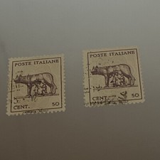 Lupa Capitolina Poste Italiane 50 Cent. 2 VALORI USATI