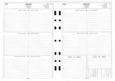 Ricambio Agenda Anelli Anno 2026, Planning Settimanale A5 148x210mm.Greenwitich
