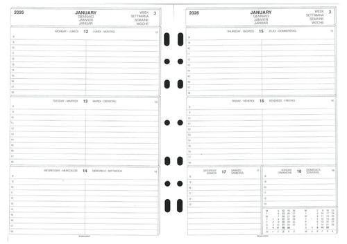 Ricambio agenda anelli anno - ricambio,