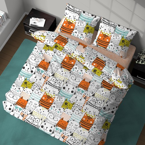 Copripiumino 100 cotone cats - copripiumino, 100%