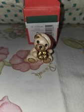 Thun Teddy Natale Portafortuna Piccolo Quadrifoglio Oro Con Scatola 4 cm