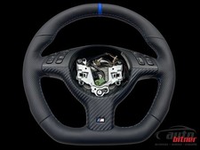 Volante tuning volante in pelle BMW E39 E46 E53 X5 multifunzione appiattito