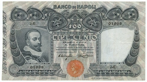 100 lire banco napoli - lire, di
