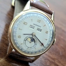 Orologio Movado Celestograph Tripla data Fasi Lunari 34mm Gold Platted Vintage