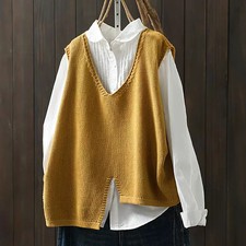Gilet donna scollo a V orlo