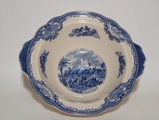 JOHNSON BROS OLD BRITAIN CASTLE BLU INSALATIERA FRUTTIERA PORCELLANA DIFETTO