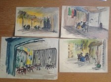 Posto Dipinti Di Caffè Anni 1930 / 1950 Bar / Birreria Non Firmato Studi