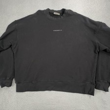 YoungLA Sweatshirt Mens 2XL Black Crewneck Minimal Logo French Terry Los Angeles