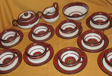 Rare service à thé porcelaine Denuelle Paris XIXème Néo-Grec Etrusque 1830-1835