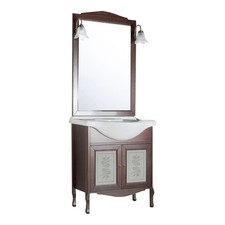 Mobile Bagno 75 cm da terra Composizione con Lavabo Specchio e Applique