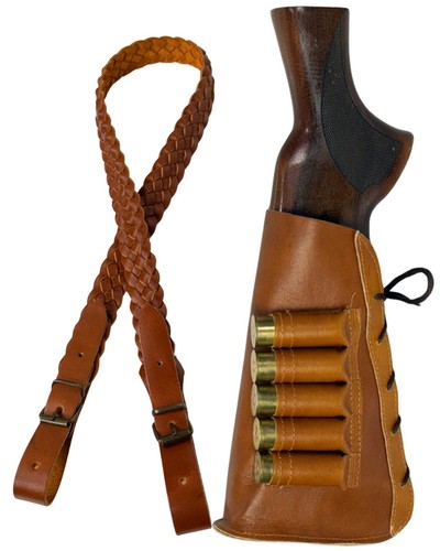 Stock fucile pelle marrone - pelle,