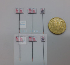 FERRMODEL 249 - Set 6 cartelli di divieto FS per passaggio a livello. Scala H0 e