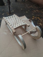 Slitta in Legno e Corda Cm. 40 Decorazione Natale 