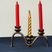 PORTA CANDELE IN CERAMICA SMALTATA A MANO " ICAP GUALDO TADINO ITALY " ANNI 50/6