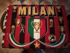 Grande BANDIERA AC MILAN CALCIO ANNI 80 Vintage Flag Bandera Memorabilia