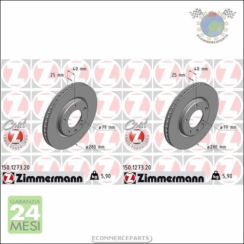 Kit dischi freno zimmermann - 2x,